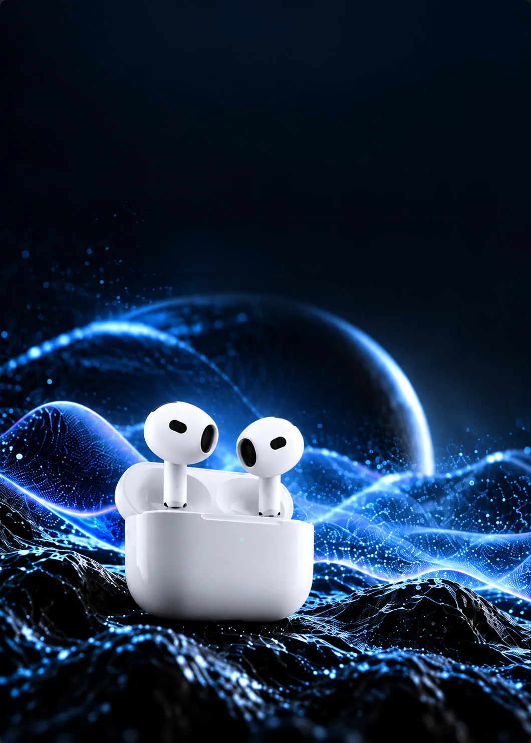 AirPods 5 سفید با محفظه شارژ، عکس رسمی اپل