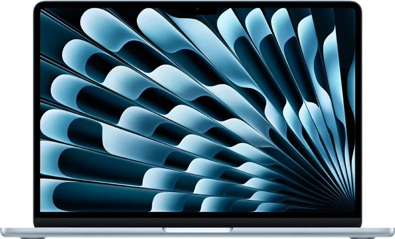 MacBook Air 13 اینچ M5 آبی آسمانی، نمای رسمی روبرو